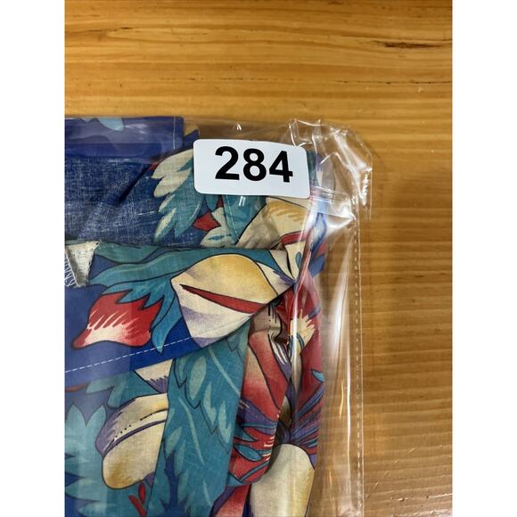 Wrangler Hawaiian Shirt Floral Print Mens Size Large Vintage Button Blue - Picture 10 of 10